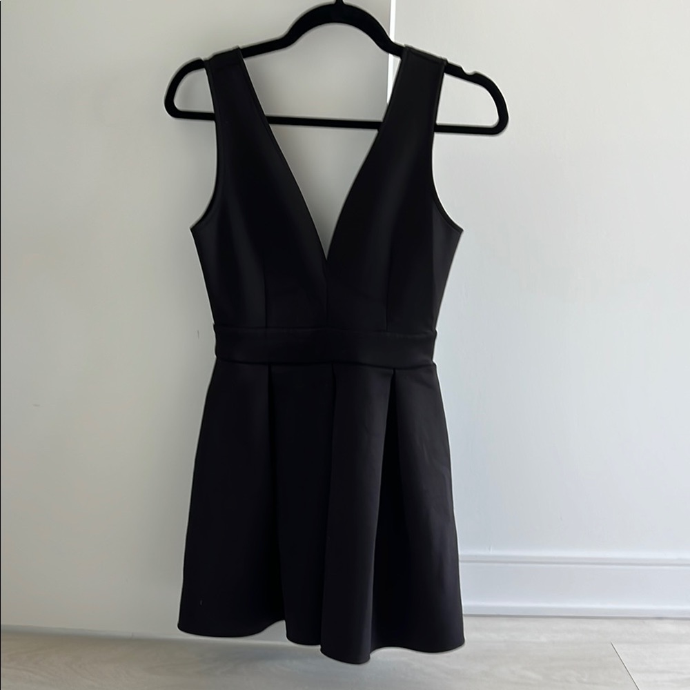 Black V-Neck Mini Dress